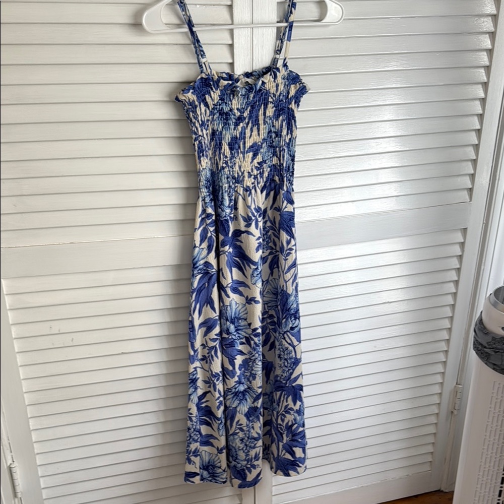 Floral Blue and White Maxi Dress